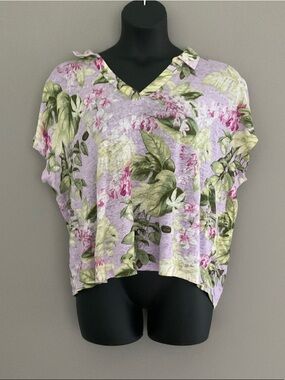 Tommy Bahama Purple and Green Top